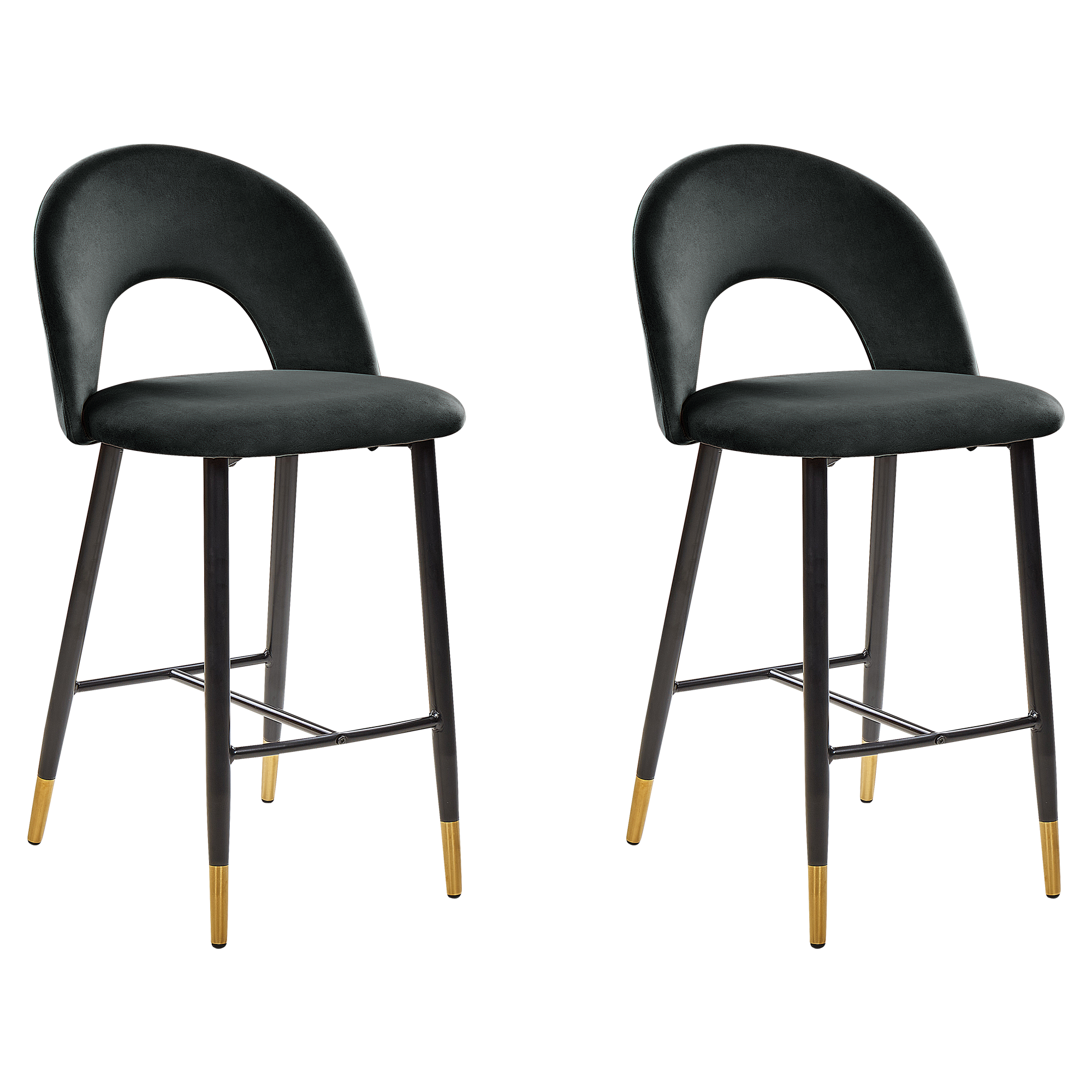 Sæt med 2 barstole FALTON Velour Sort