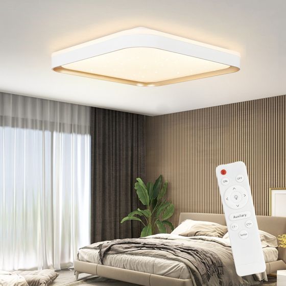 NETTLIFE LED - loftslampe, dæmpbar soveværelseslampe med fjernbetjening 30 cm moderne køkkenlampe 32W firkantet, stuelampe