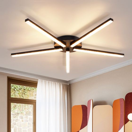 NETTLIFE LED loftlampe 25W, sort designlampe med 5 lys