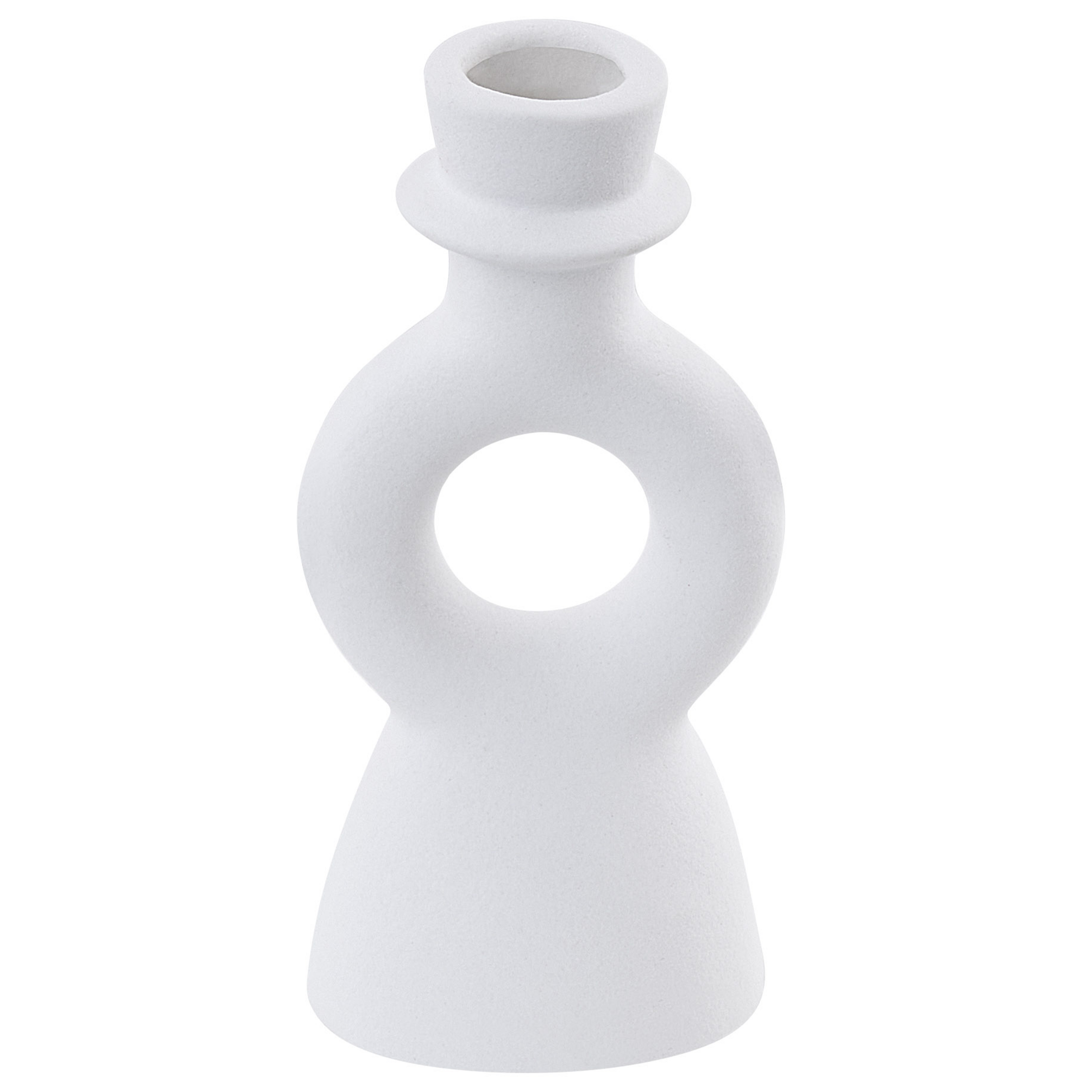 Lysestage SPARTA 17 cm Keramik Cremehvid