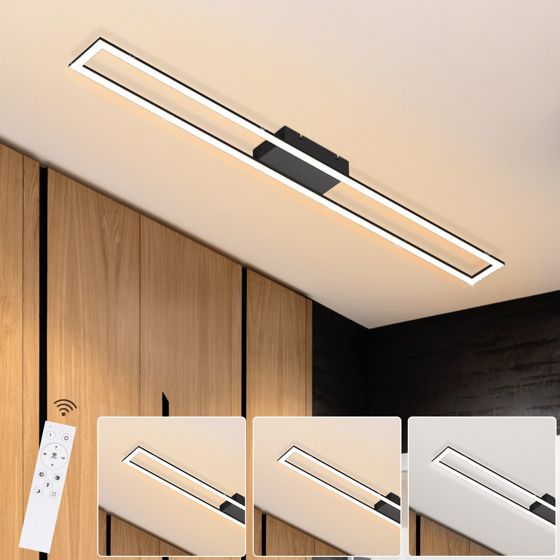 NETTLIFE LED - loftlampe, til soveværelse, 40W, dæmpbarMed fjernbetjening, 108cm, moderne, stue, lampe, sort