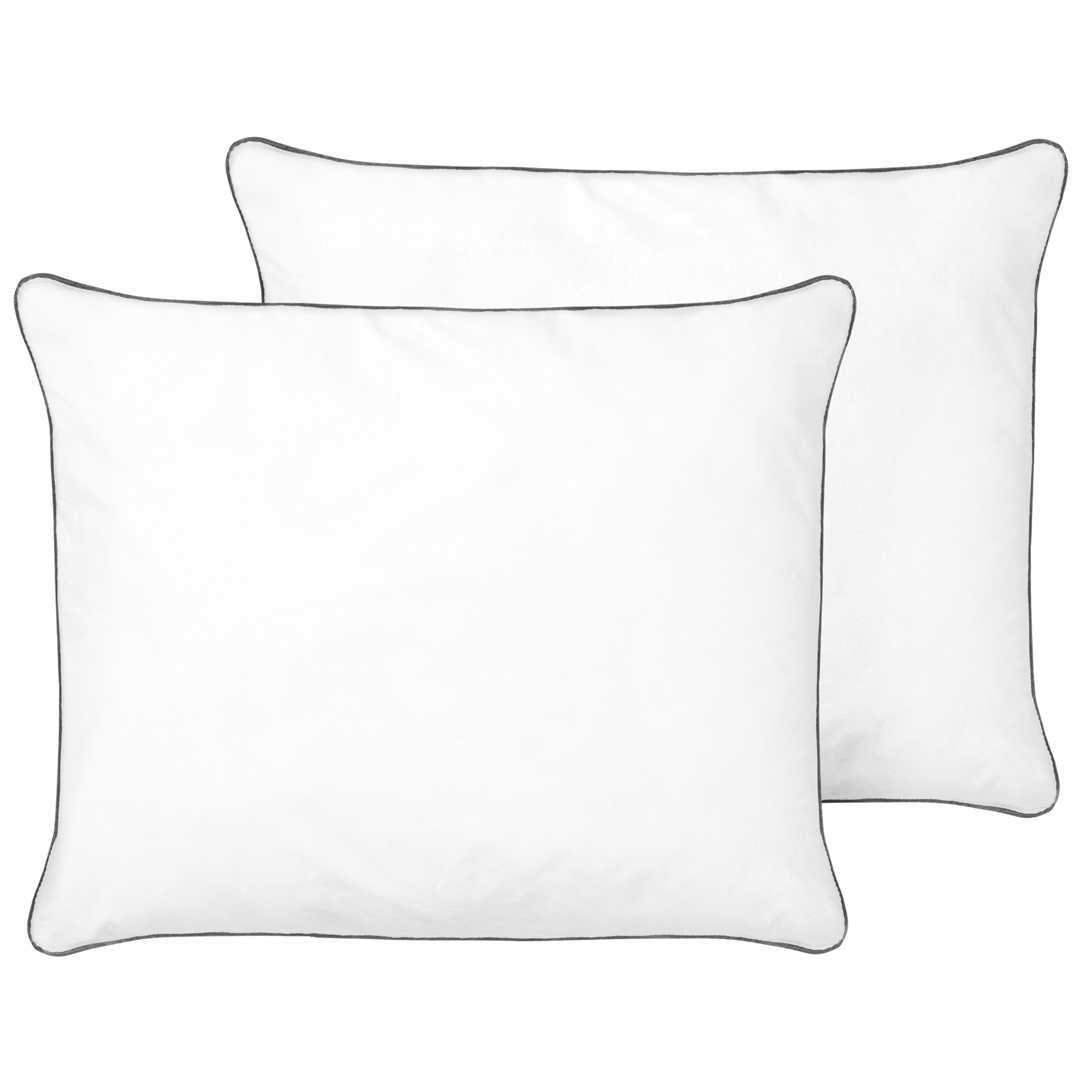 Sæt af 2 hovedpuder PELISTER Høj 50 x 60 cm Microfiber Hvid