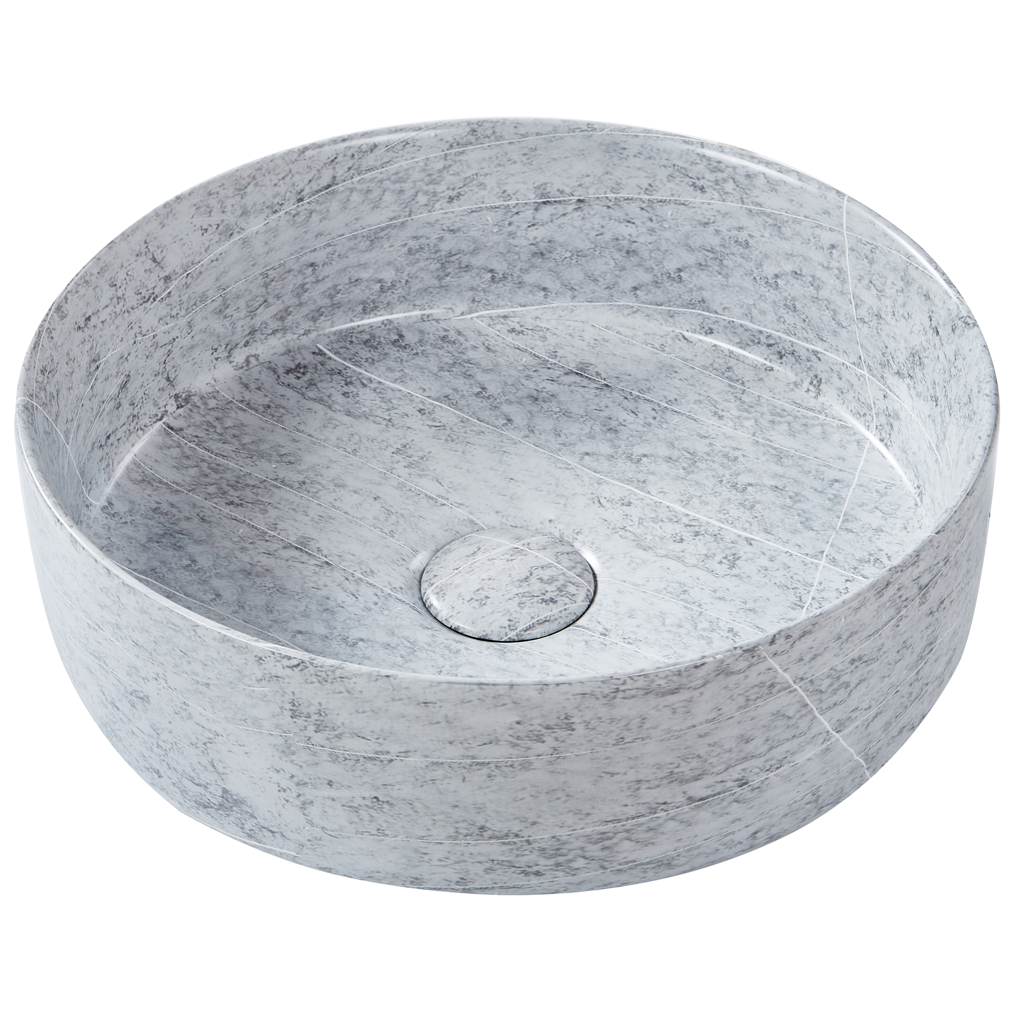 Vask til bordplade GUDAR ⌀ 37 cm Keramik Grå betoneffekt