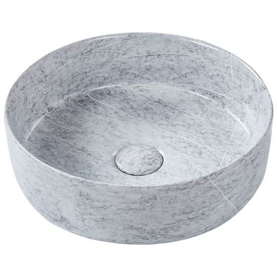 Vask til bordplade GUDAR ⌀ 37 cm Keramik Grå betoneffekt