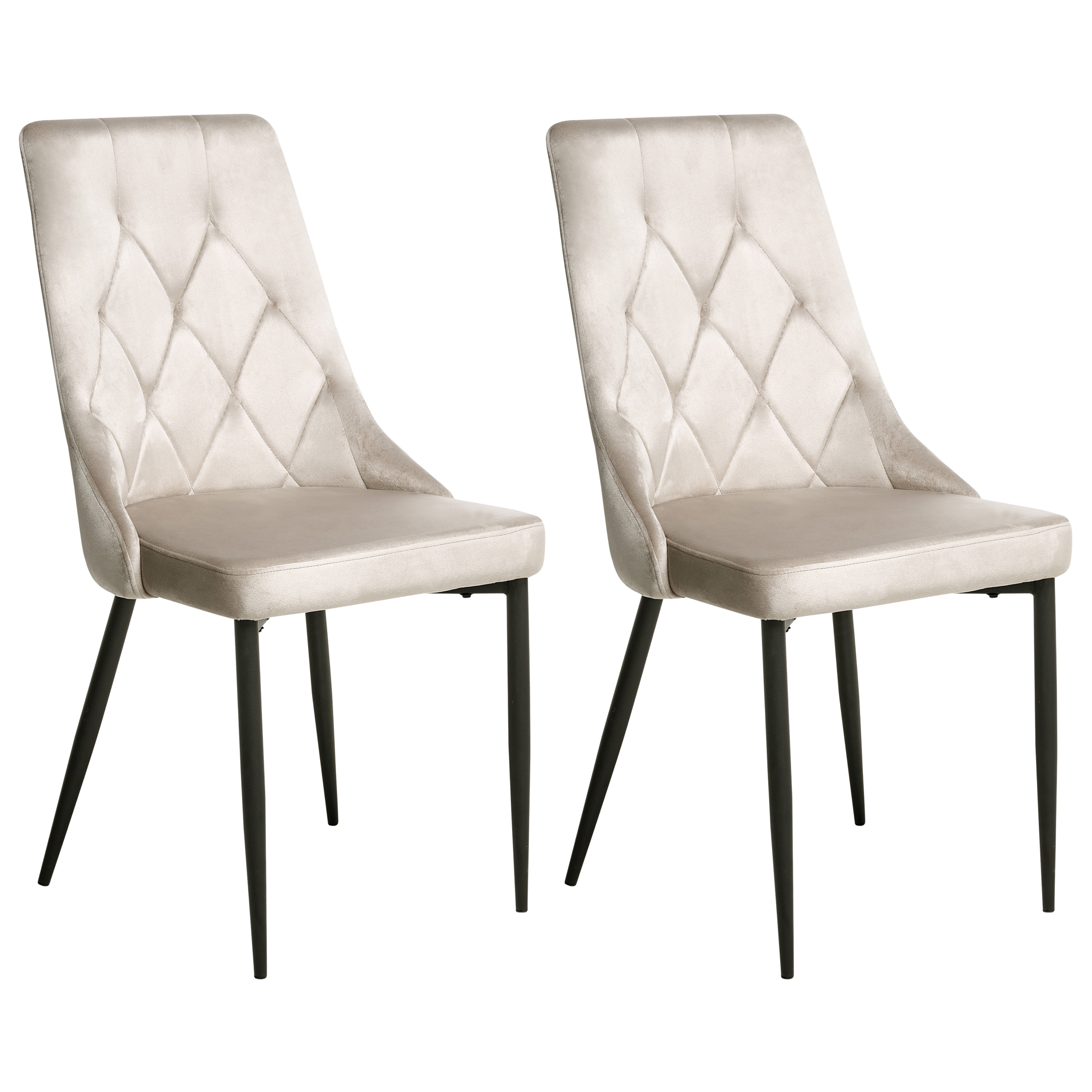Sæt med 2 spisebordsstole AVENIR Velour Beige