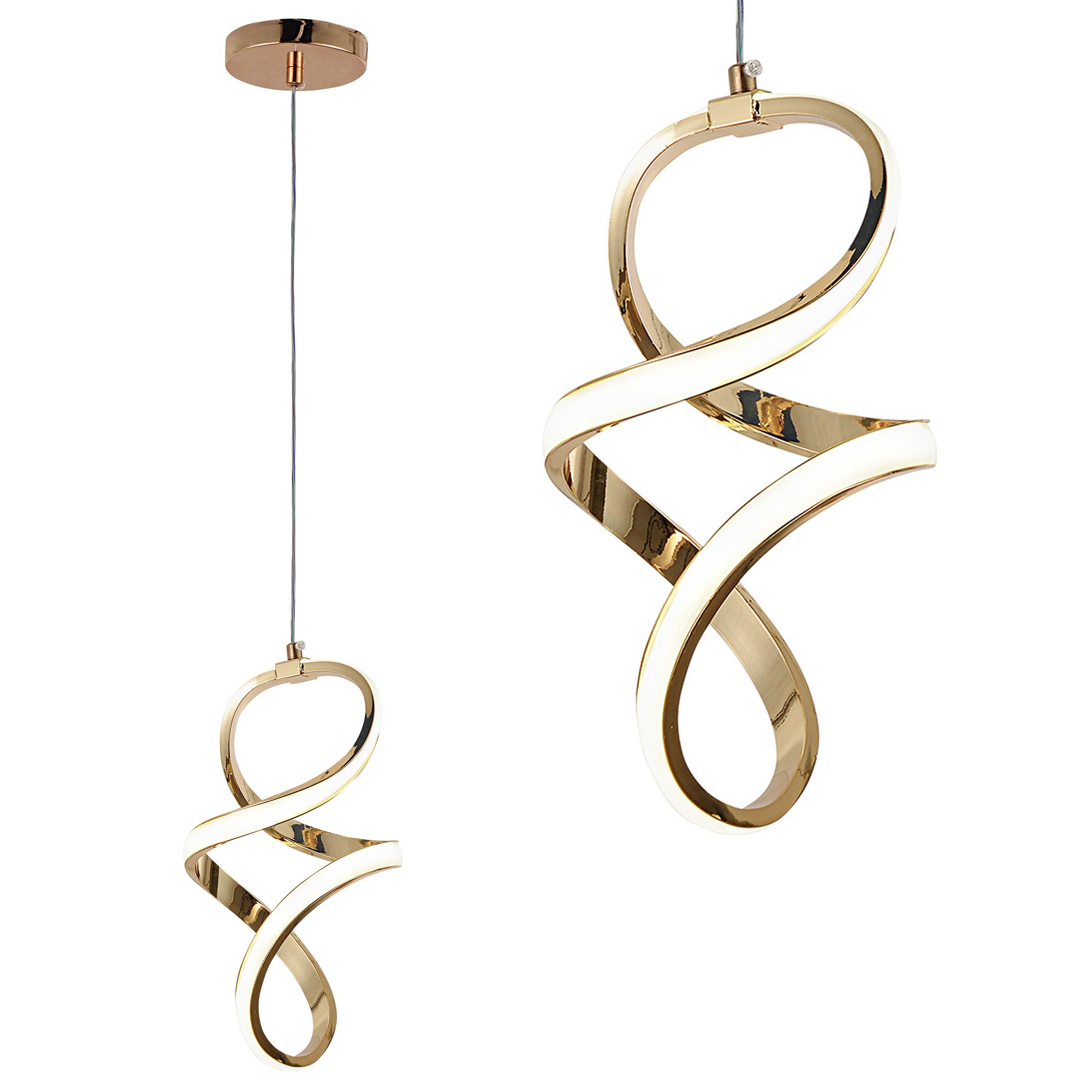 TOOLIGHT hængende loftlampe G074-1CP LED Guld 134x35,9x31,5cm