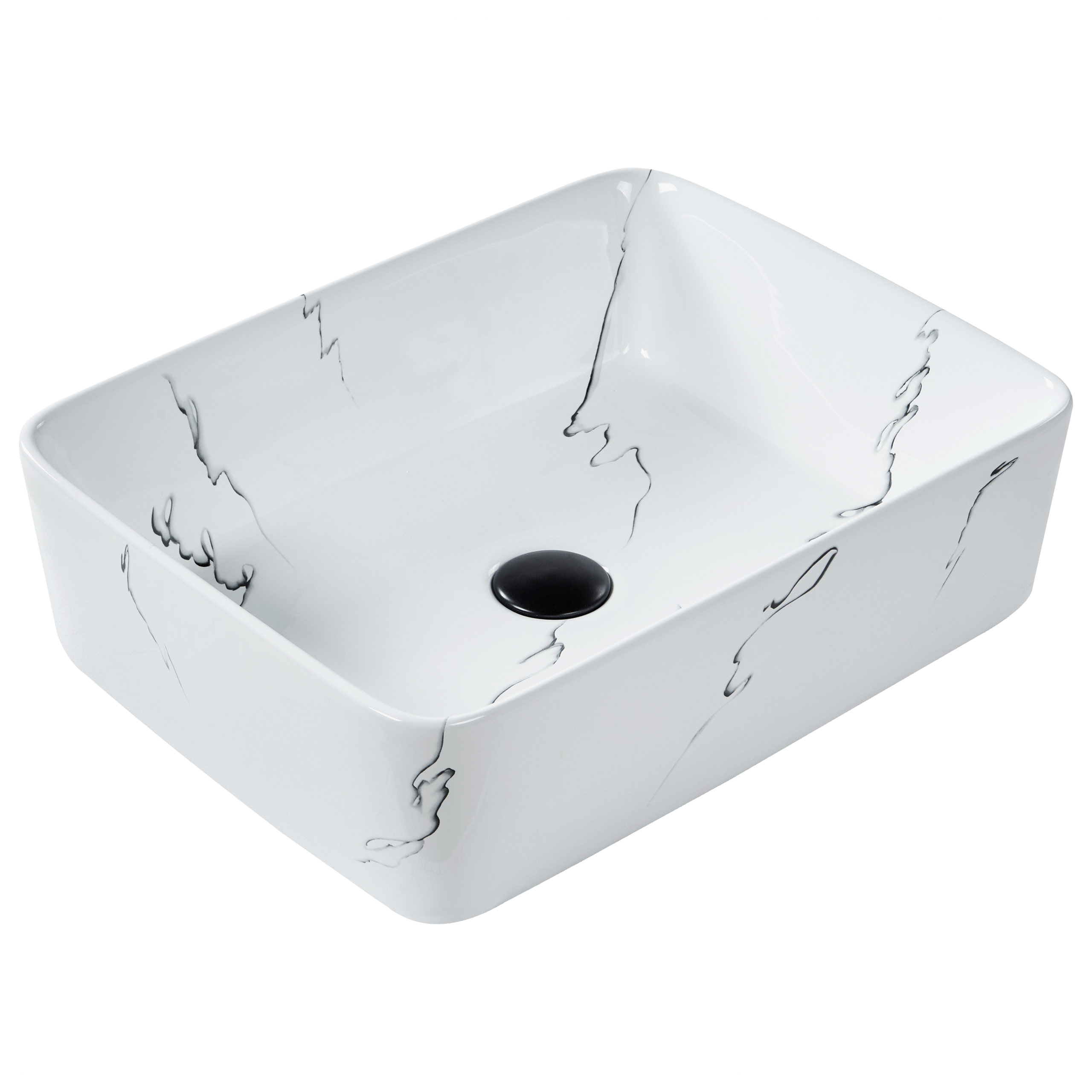 Vask til bordplade HOPI 49 x 38 cm Keramik Hvid marmor