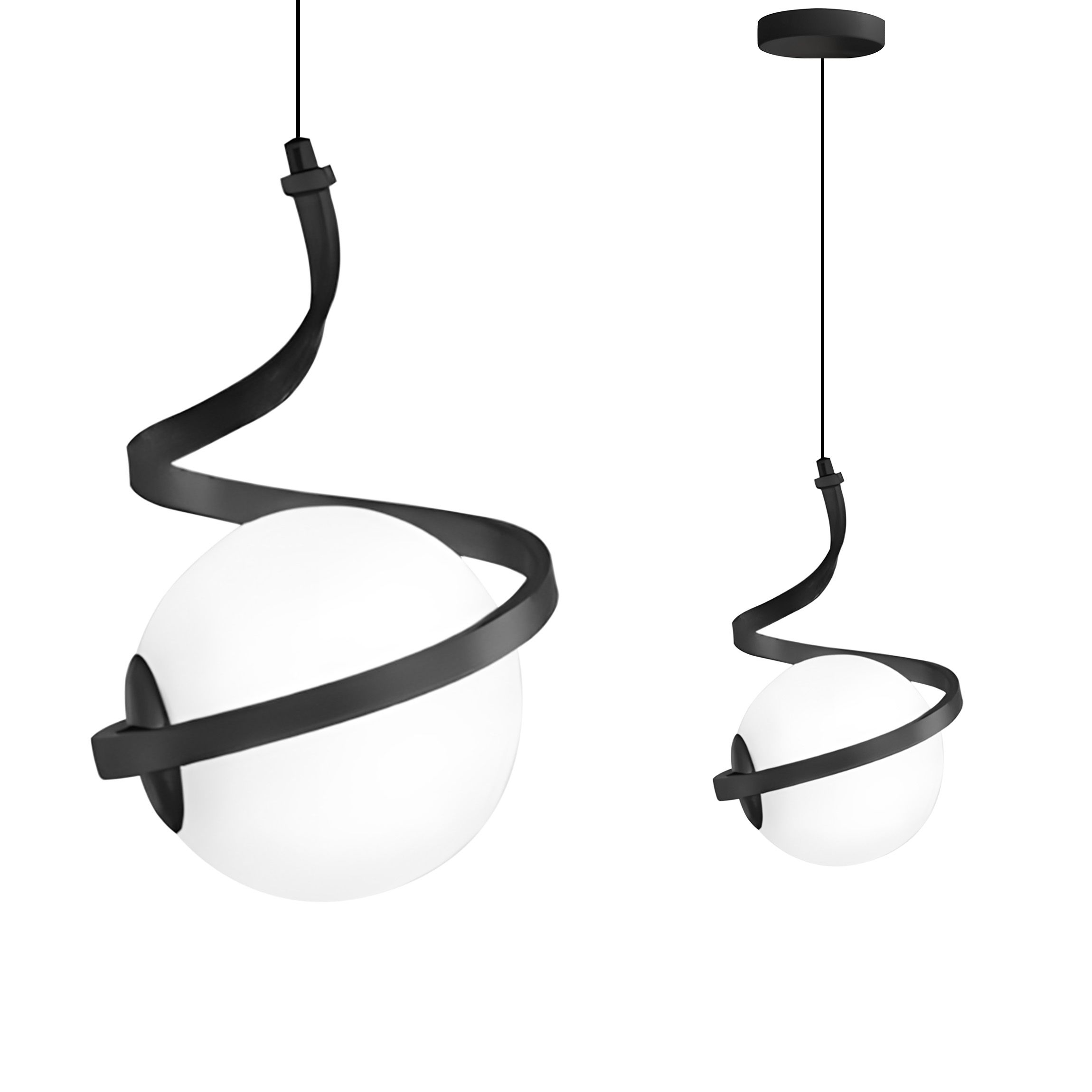 TOOLIGHT hængende loftlampe APP1732-1CP Sort/Krom 19x18x29cm