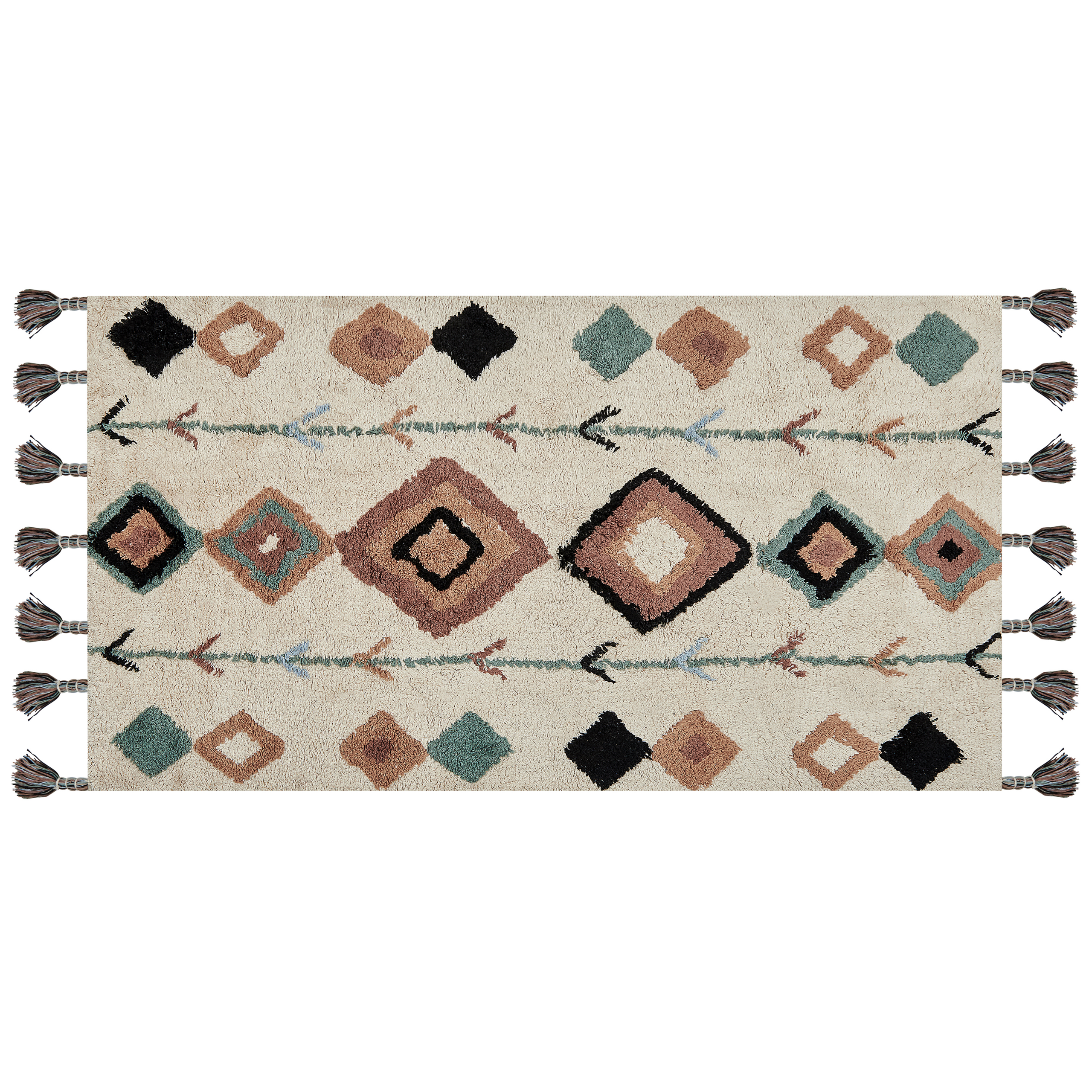 Gulvtæppe ESKISEHIR Beige 80 x 150 cm Bomuld