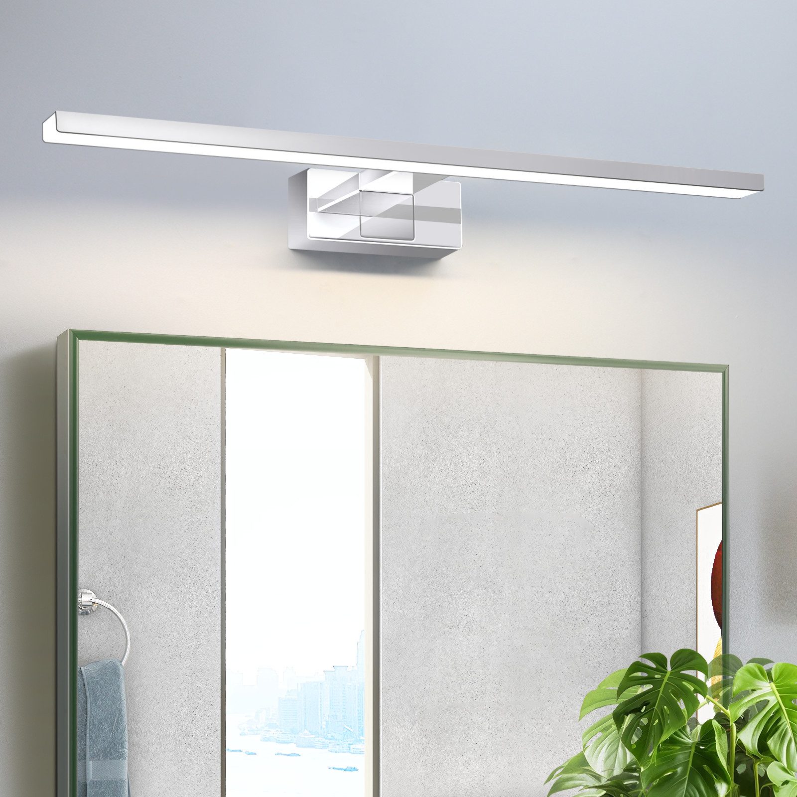 NETTLIFE LED spejllampe til badeværelse, væglampe 12W, 4000K, 60cm
