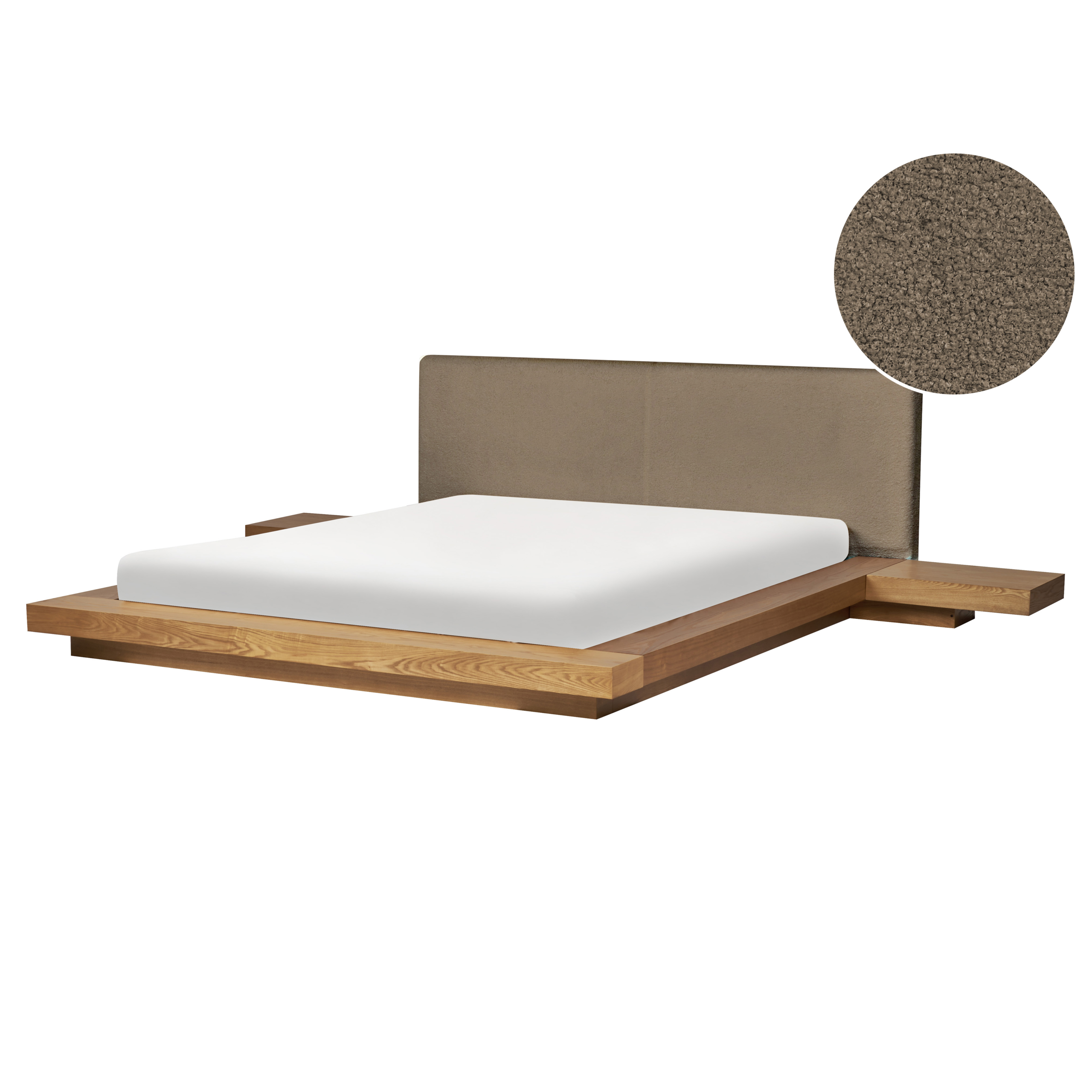 Vandseng Boucle ZEN 160 x 200 cm Naturlig ask