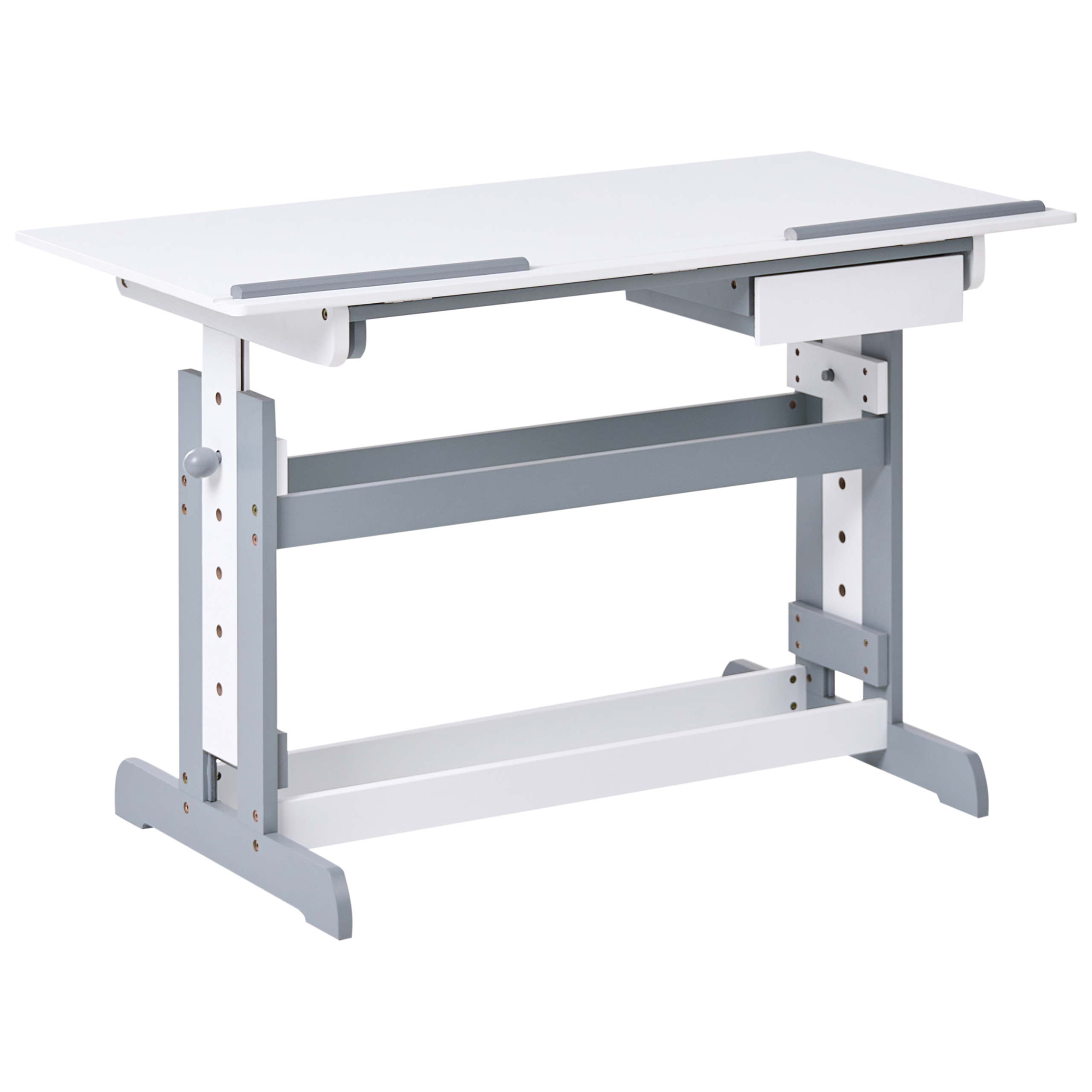 Manuelt justerbart hæve sænkebord NANNUP 110 cm 53 cm Hvid