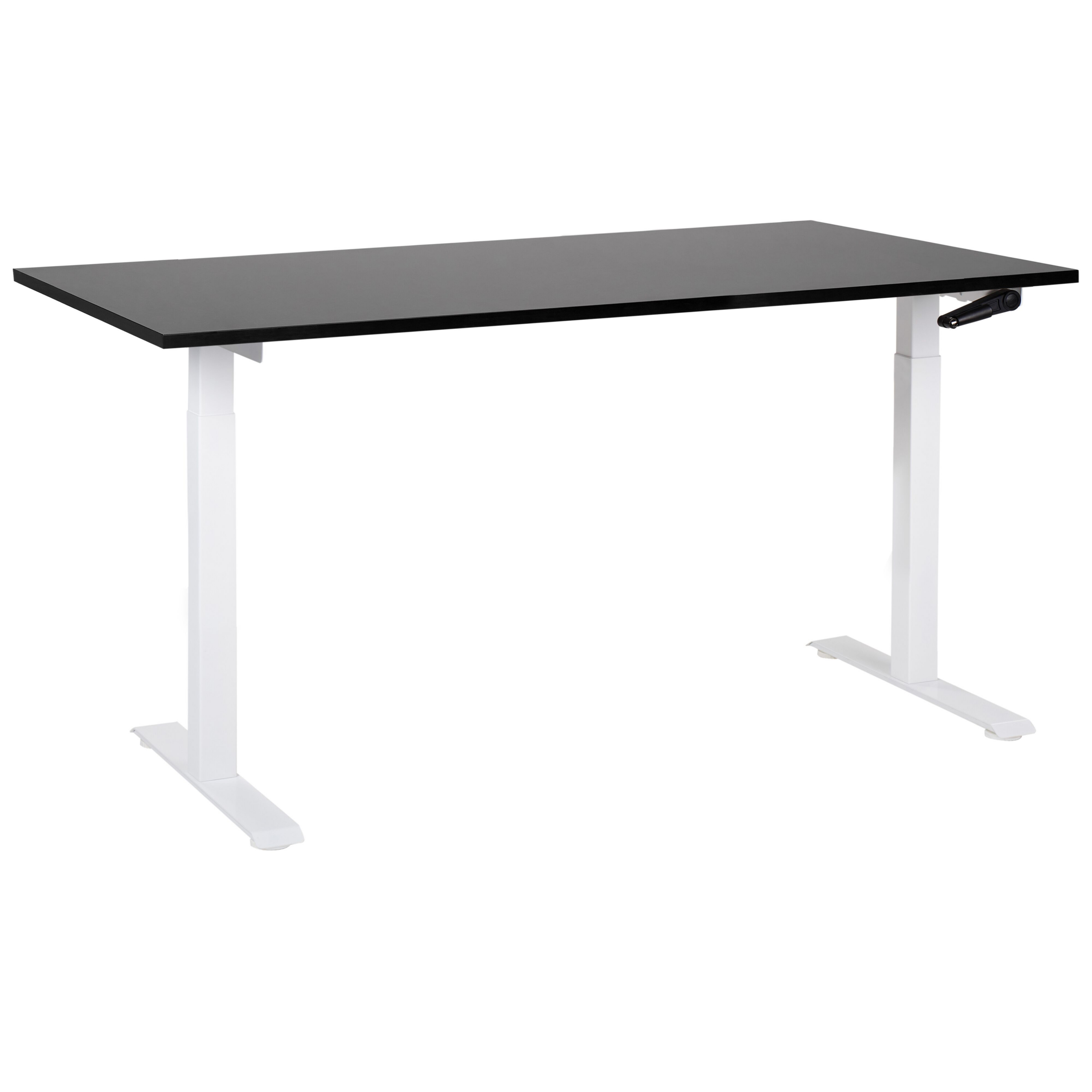 Manuelt justerbart hæve sænkebord DESTINES 160 cm 72 cm Sort/hvid