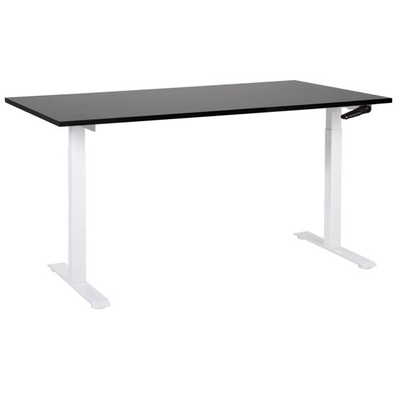 Manuelt justerbart hæve sænkebord DESTINES 160 cm 72 cm Sort/hvid