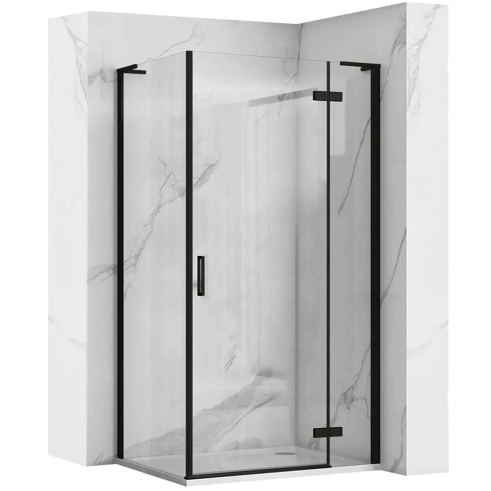 REA brusekabine HUGO 90x80 Sort, 90x80x200,5cm