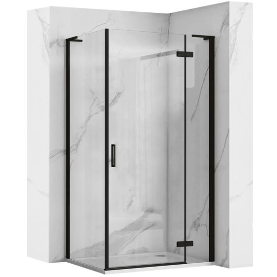 REA brusekabine HUGO 90x80 Sort, 90x80x200,5cm
