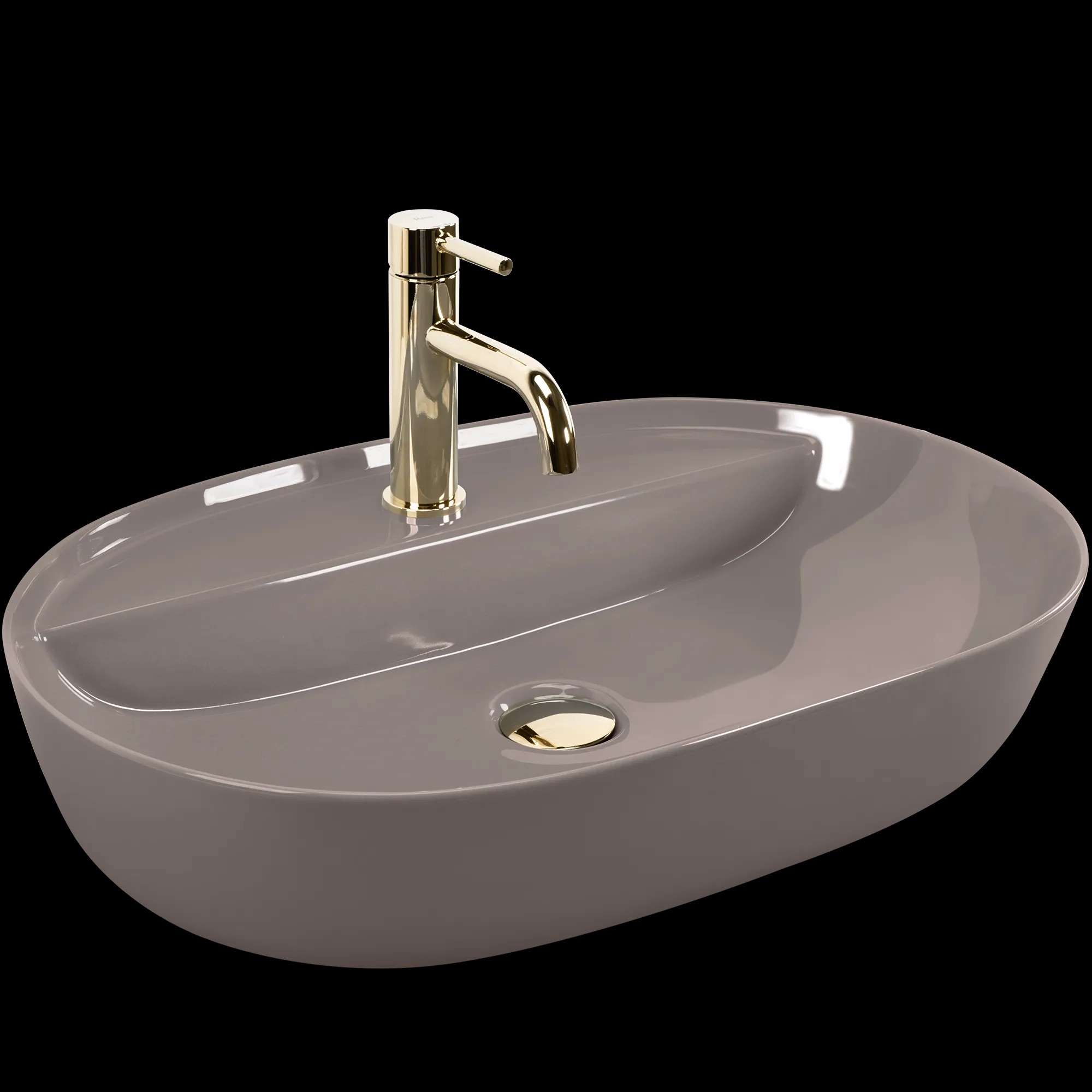 REA bordmonteret håndvask AURA 61 SHINY Beige, 61x41x13cm
