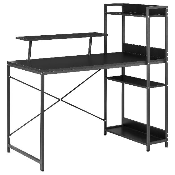 Skrivebord med opslagstavle BILOXY 120 cm 64 cm Sort
