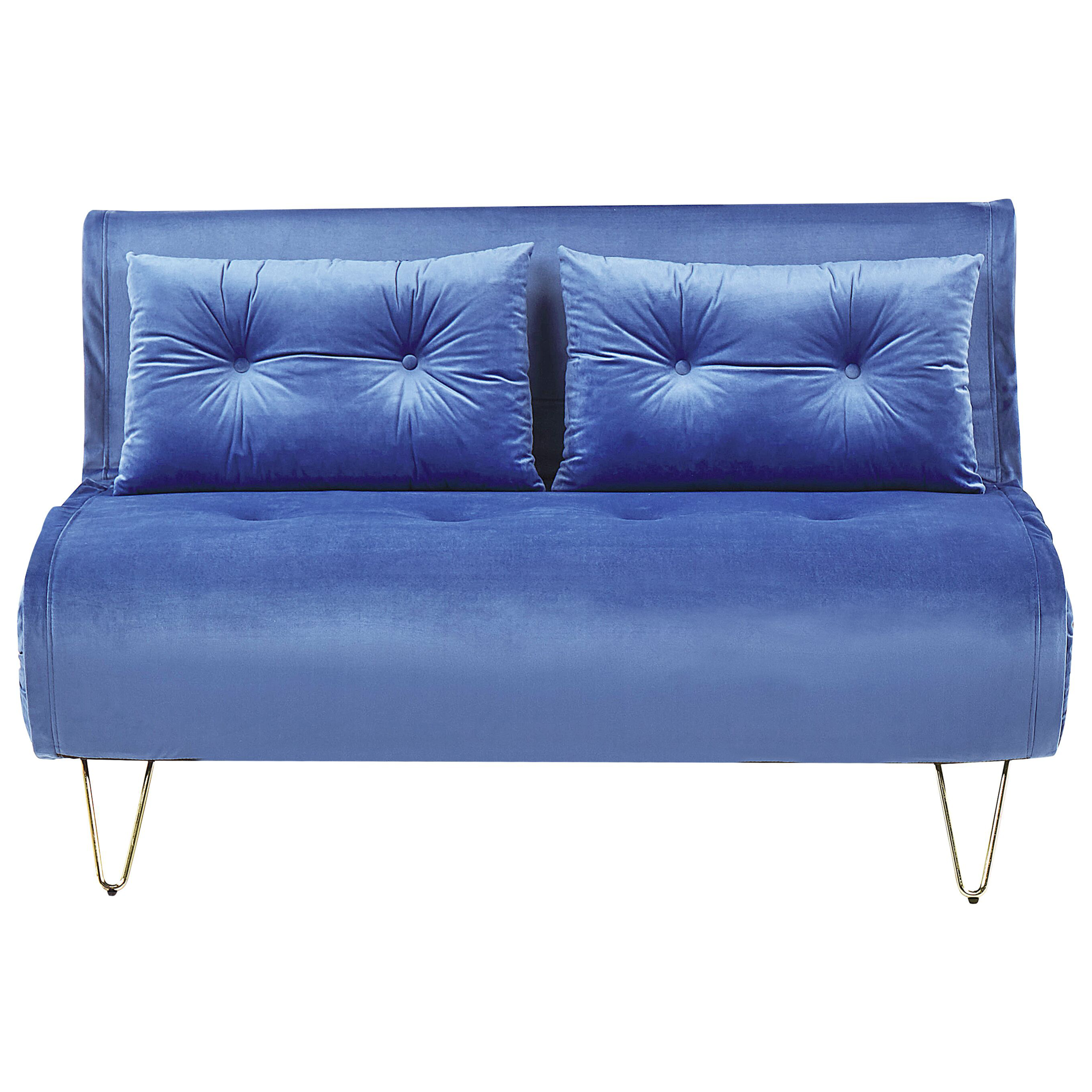 Sovesofa 2 personers VESTFOLD Velour Navy Blå