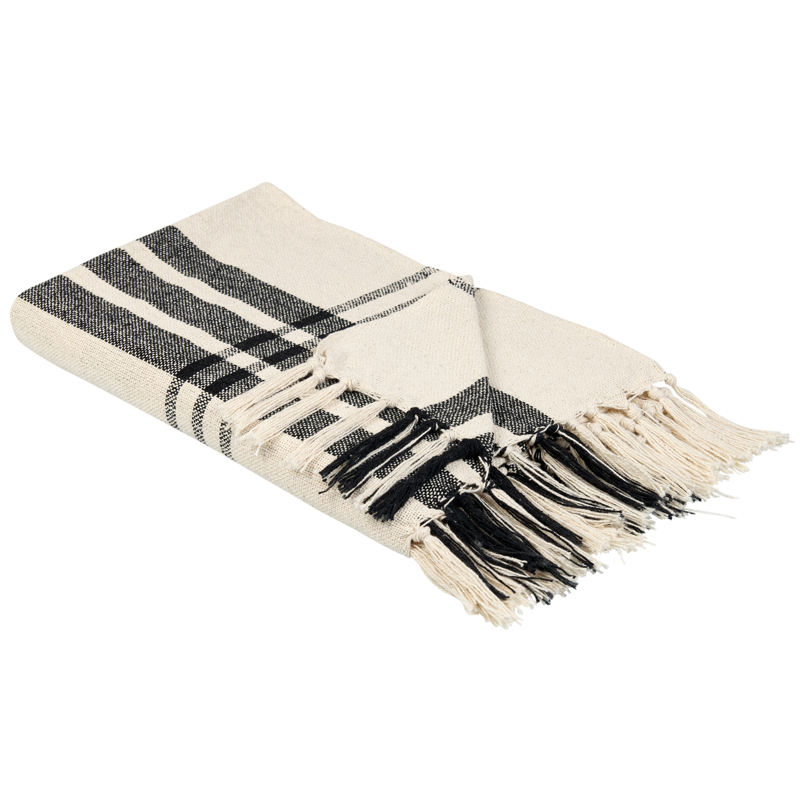 Plaid YUVALI Bomuld 130 x 170 cm Hvid