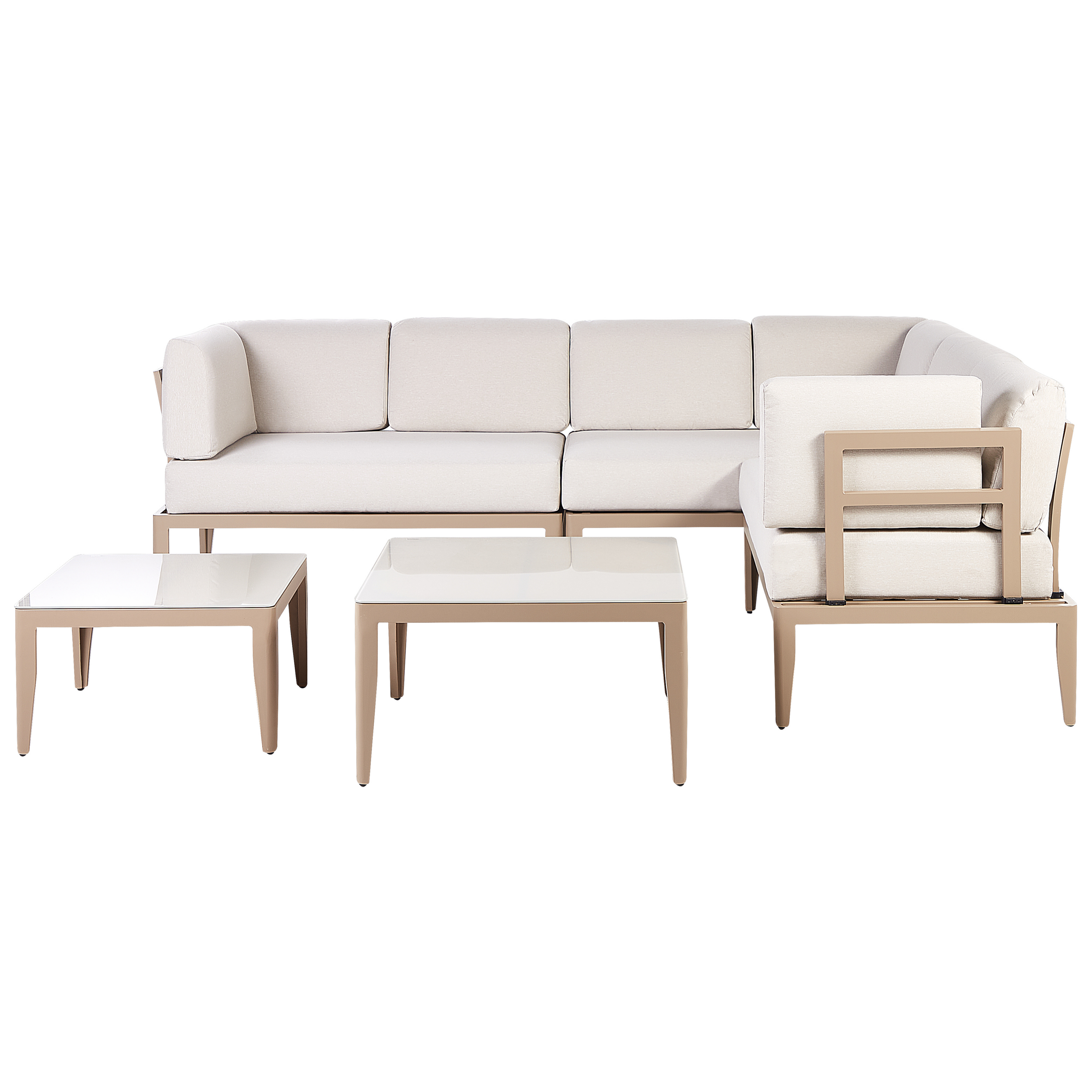 Have-hjørnesofasæt 6 personers RIMA III Metal Lys Beige Venstrevendt