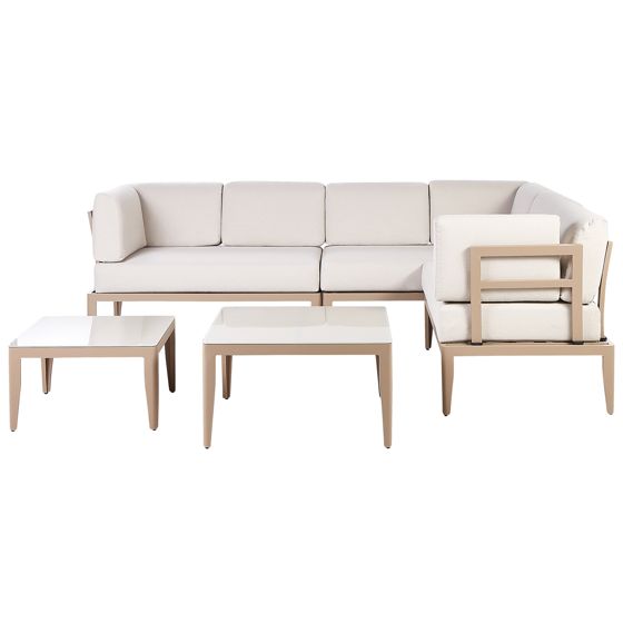 Have-hjørnesofasæt 6 personers RIMA III Metal Lys Beige Venstrevendt
