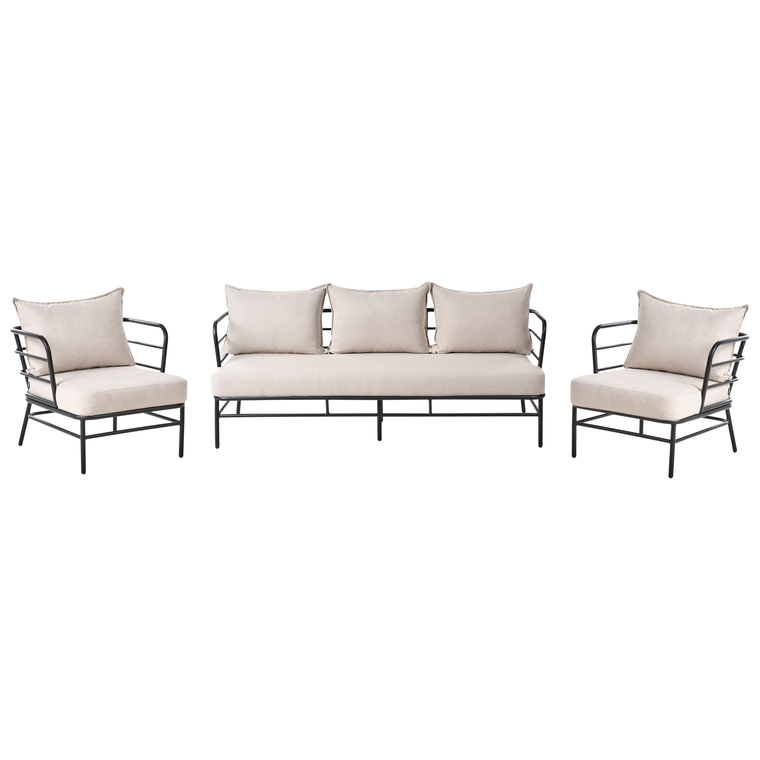 havesofasæt 5 personers PONZONE Metal Lys Beige