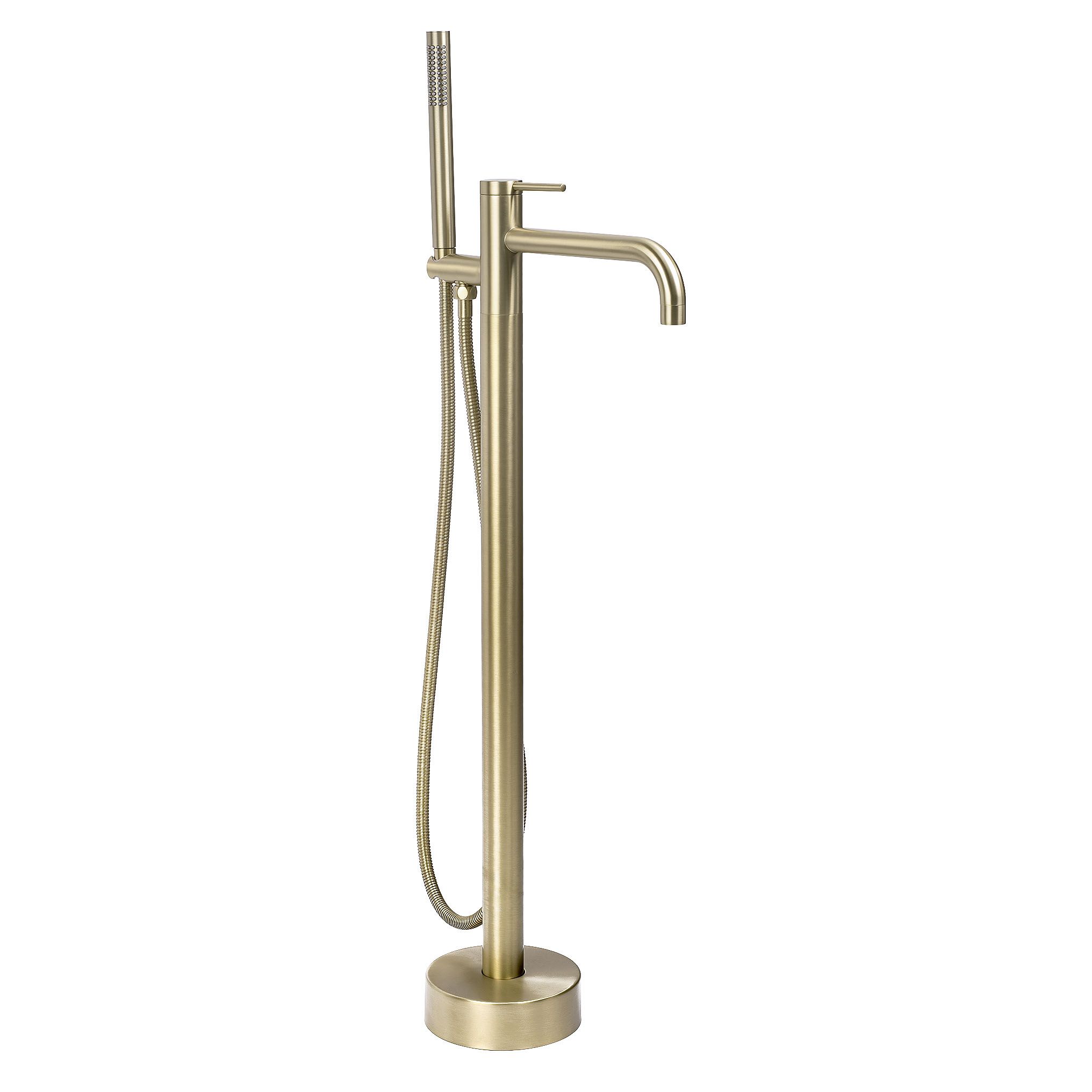 REA gulvmonteret badekarsarmatur Clif Børstet guld, 26x16x99,5cm