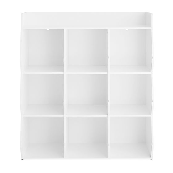 SoBuy KMB120-W Montessori-reol til børn Legetøjshylde med 9 åbne rum Gulvstående bogreol til børneværelset 95x34x105 cm Hvid