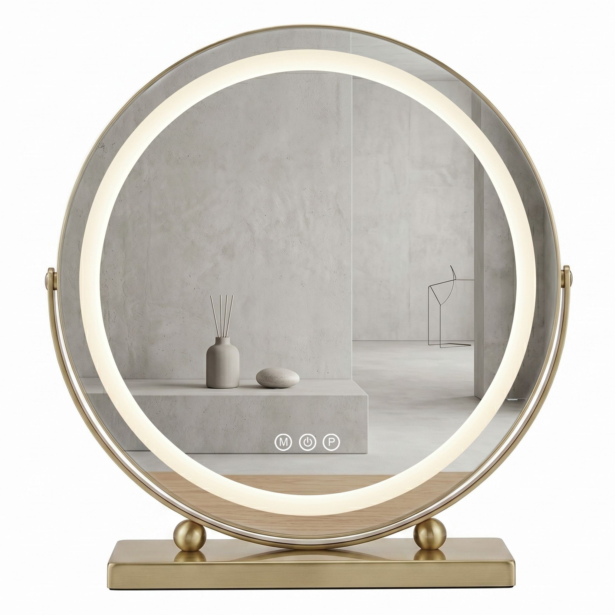 REA spejl Make-up 50cm LED Guld 12x50x53,5cm