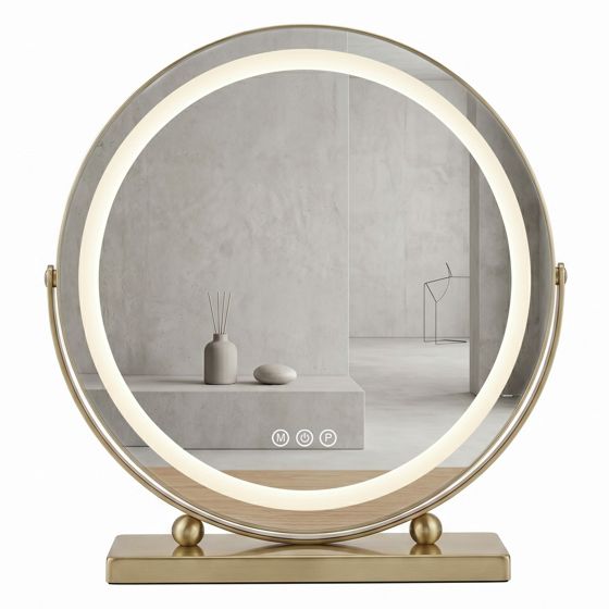 REA spejl Make-up 50cm LED Guld 12x50x53,5cm