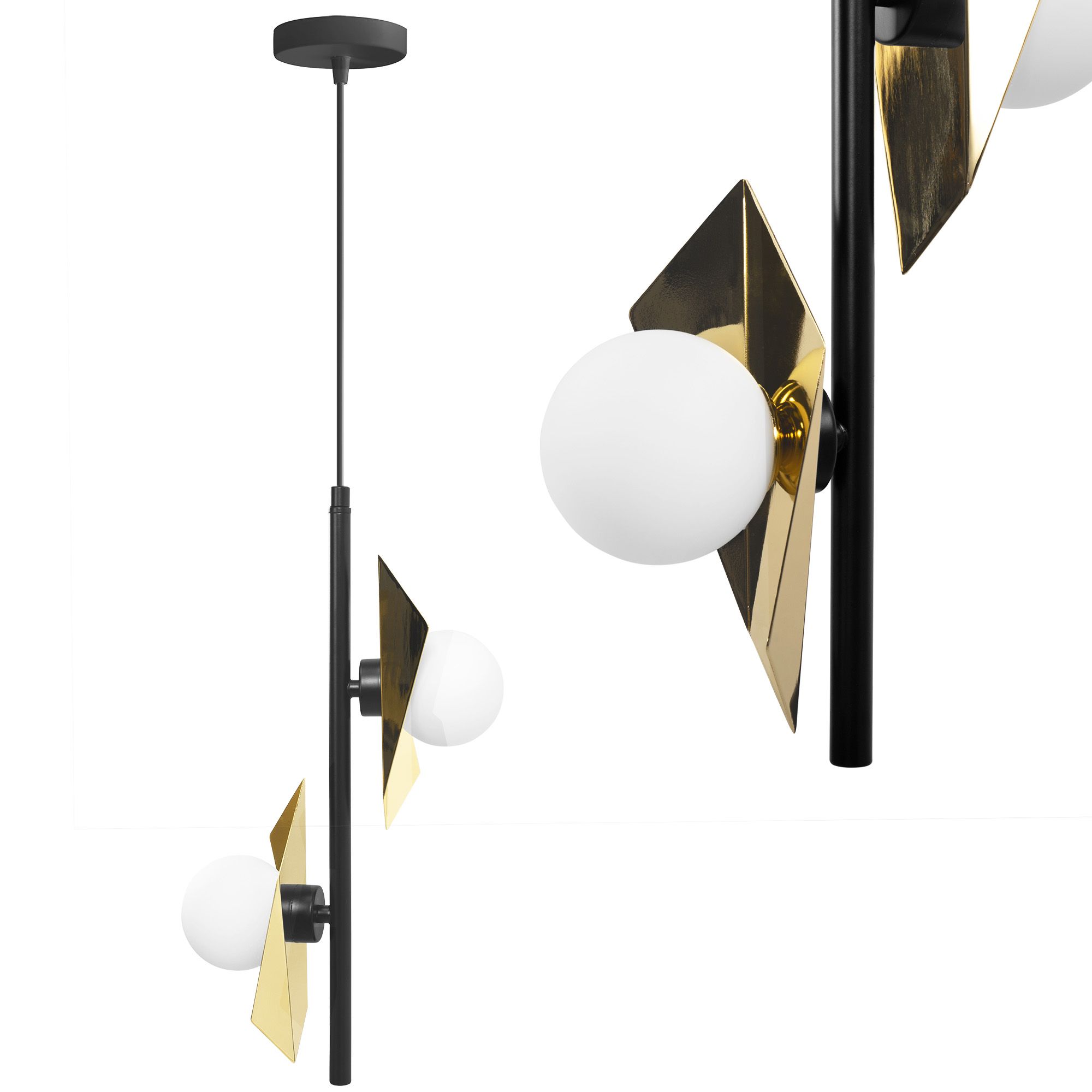 TOOLIGHT hængende loftlampe APP1410-CP Sort 22x22x41,5cm