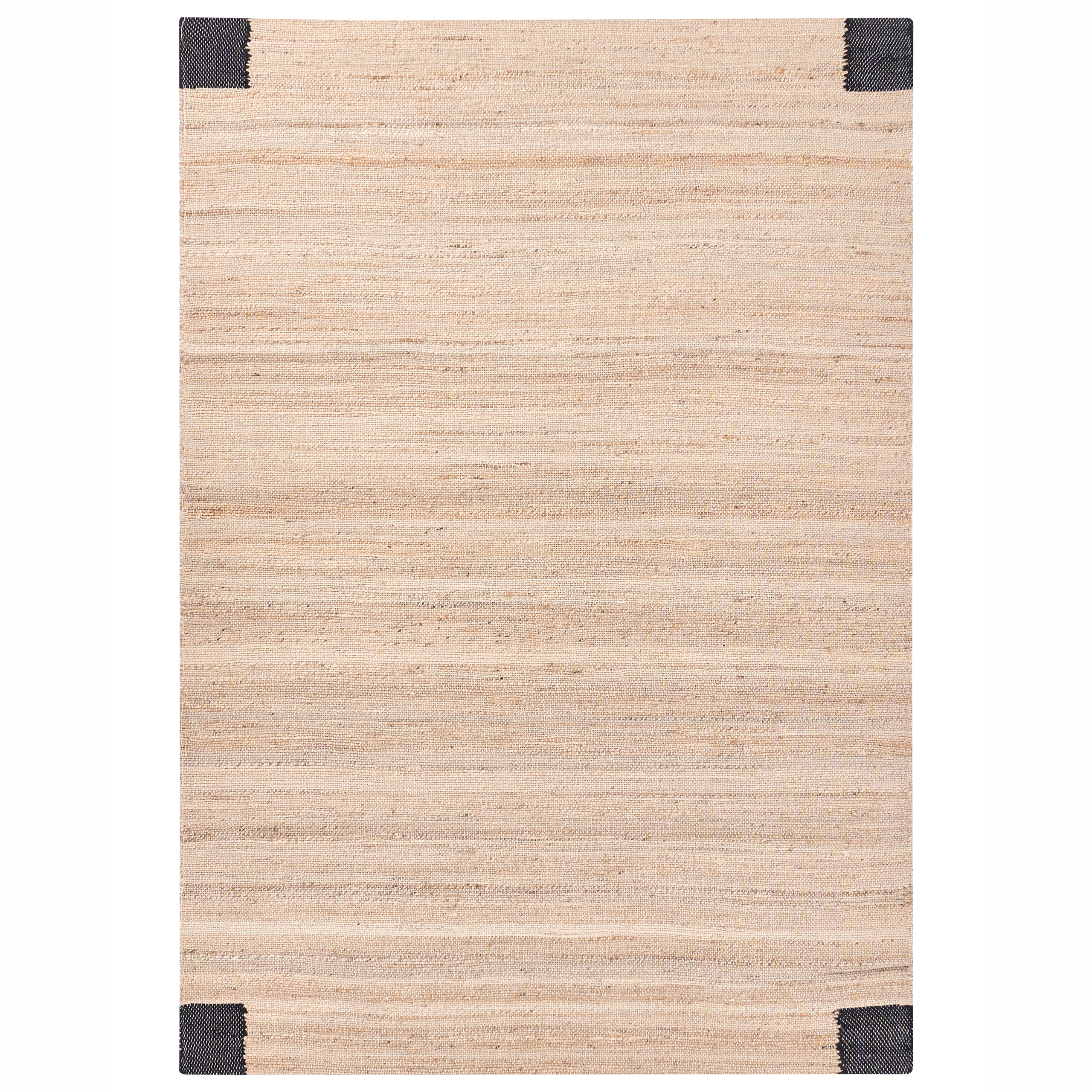 Gulvtæppe AMRAVATI Sort/beige 160 x 230 cm Jute