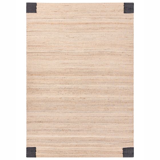 Gulvtæppe AMRAVATI Sort/beige 160 x 230 cm Jute