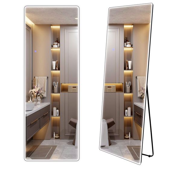 REA spejl CLASSICO 60x170 LED Sort 2x60x170cm