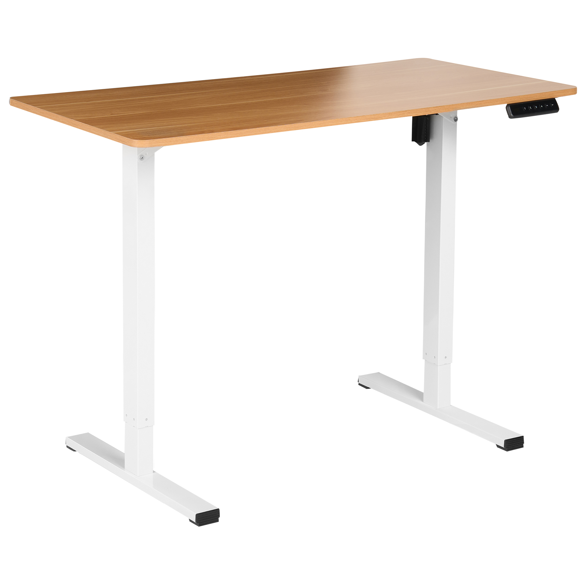Elektrisk justerbart hæve sænkebord TAVARES 120 cm 60 cm Lysebrun/hvid