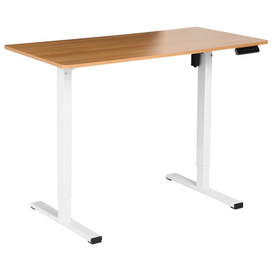 Elektrisk justerbart hæve sænkebord TAVARES 120 cm 60 cm Lysebrun/hvid