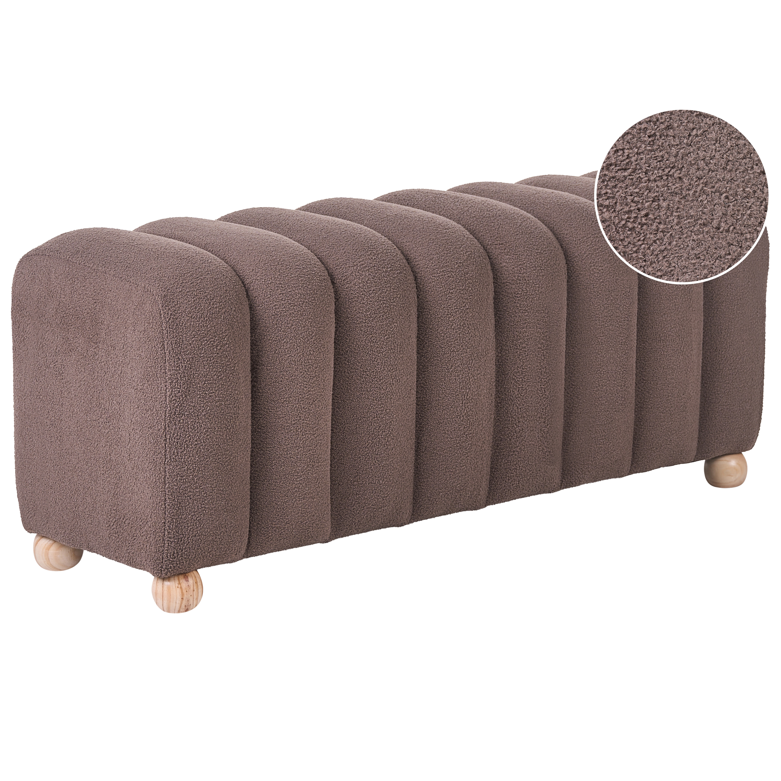 Polstret bænk IDYLLWILD Boucle Brun