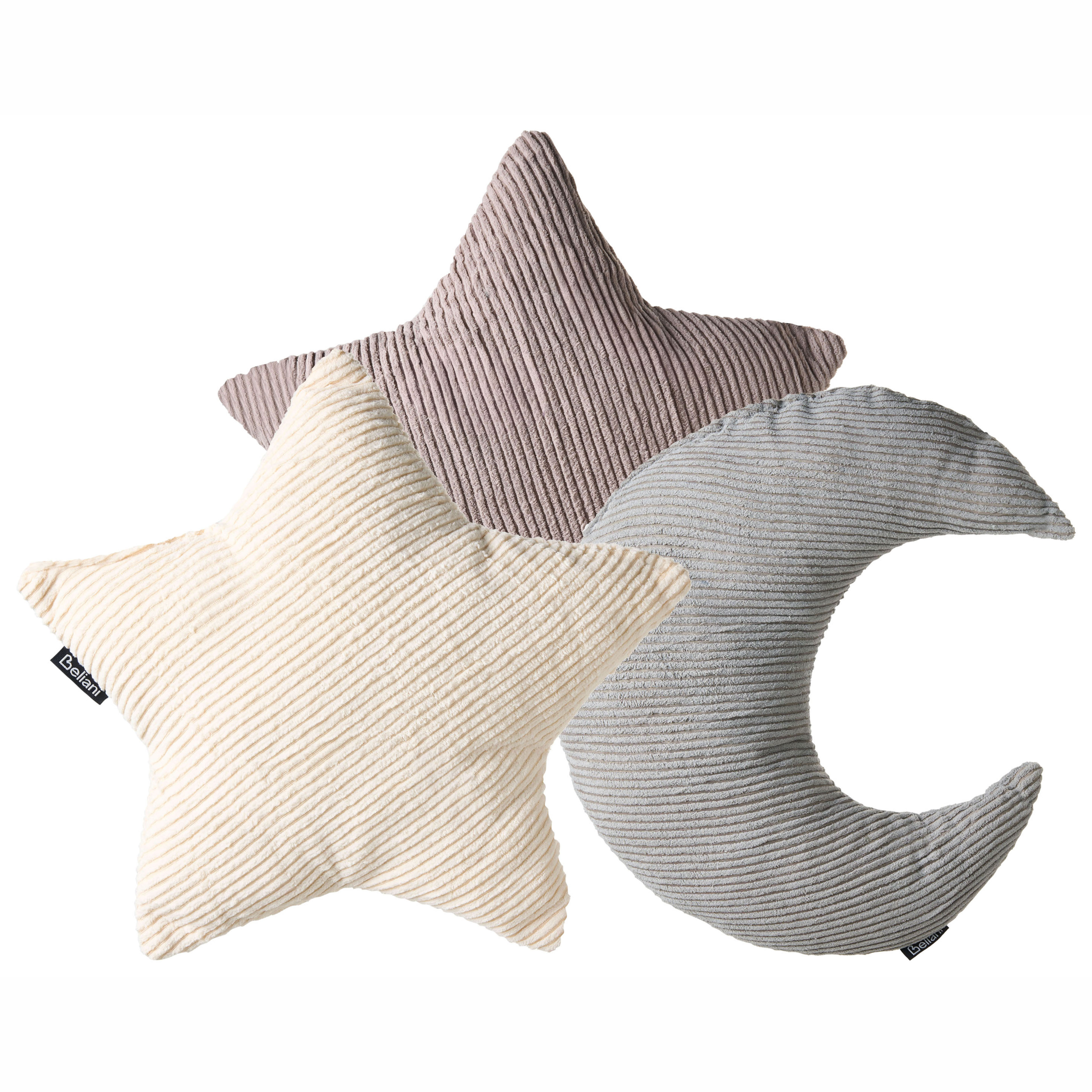 Sæt med 3 dekorative puder LUNA 35 x 30 cm 35 x 35 cm Fløjl Multifarvet Ensfarvet