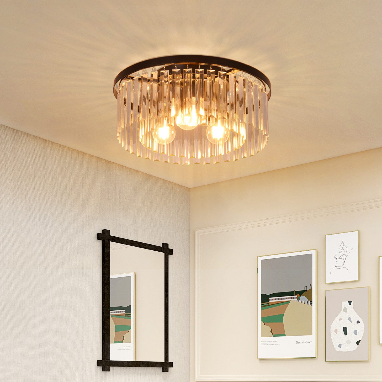 NETTLIFE - loftslampe til soveværelse, stue, sort, E27 - soveværelseslampe, moderne stuelampe