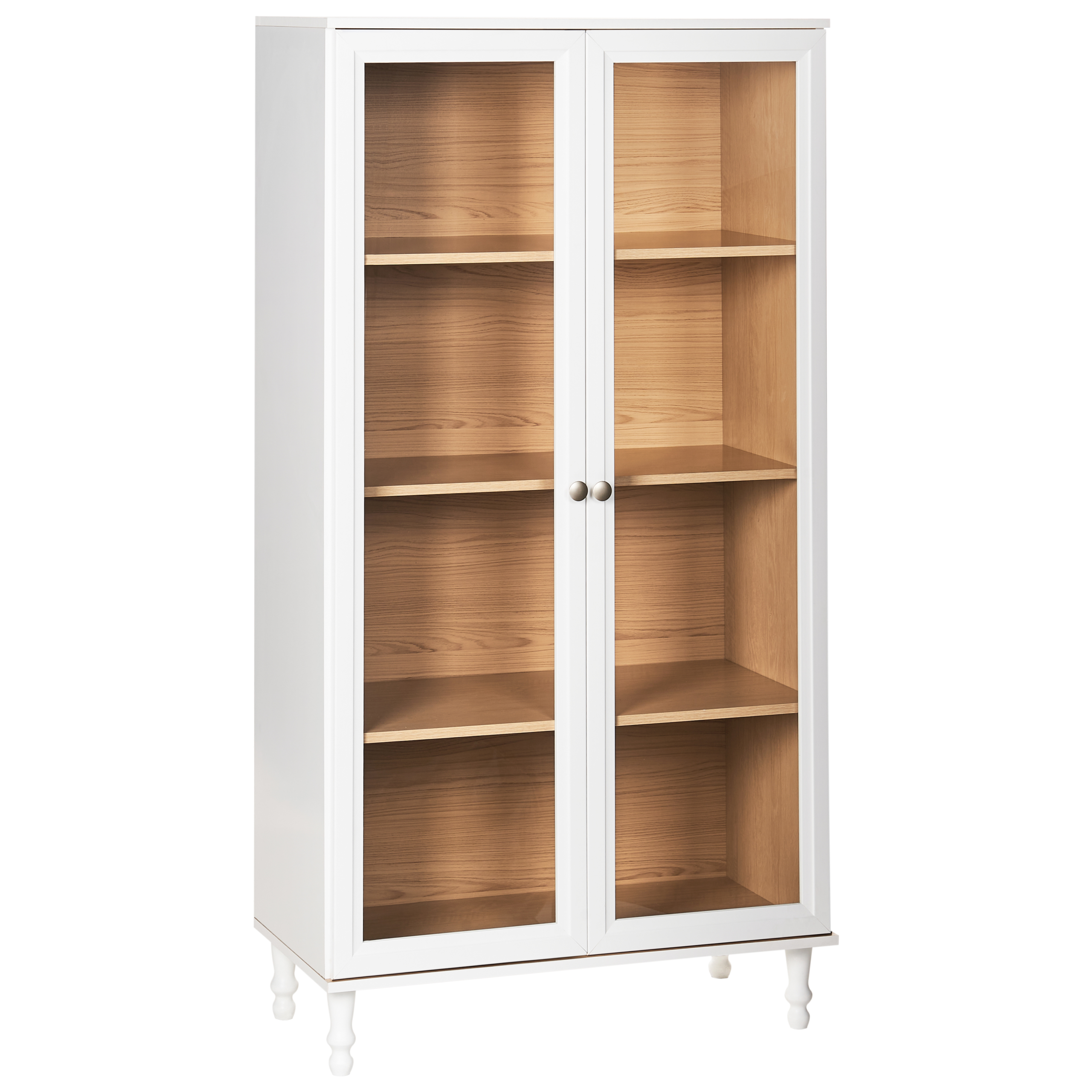 Glas vitrineskab TINGLEDALE 80 cm Hvid