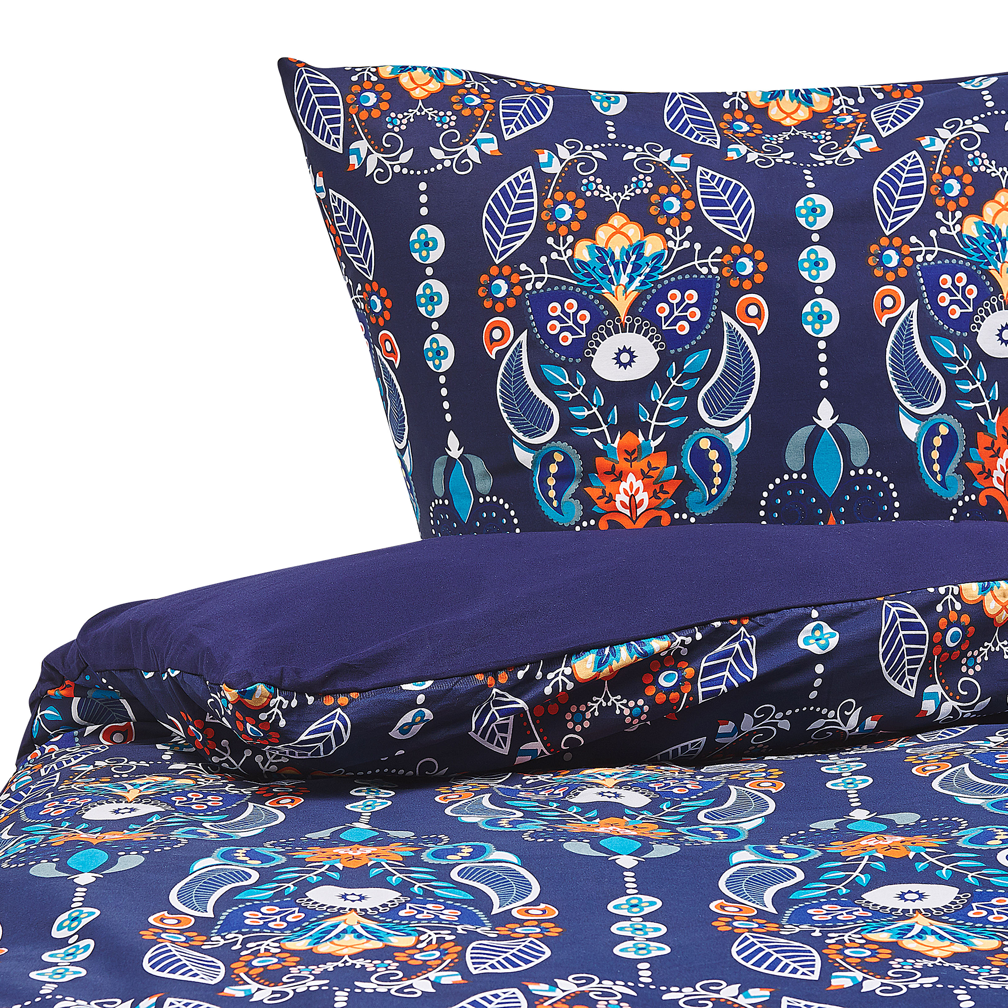 Sengetøj MADRONA 155 x 220 cm Bomulds-satin Mørkeblå