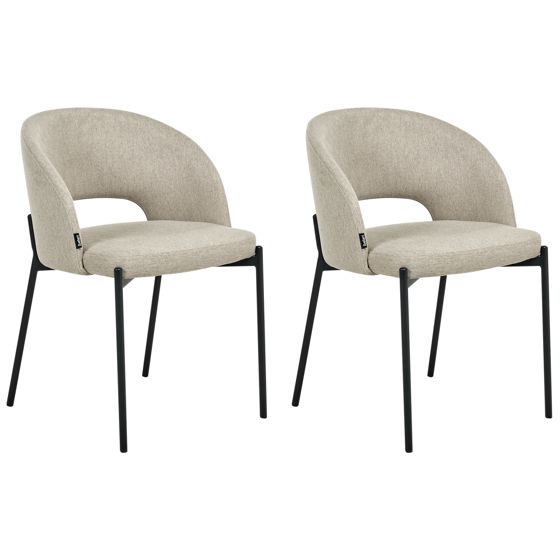 Sæt med 2 spisebordsstole PENNY Lys Beige