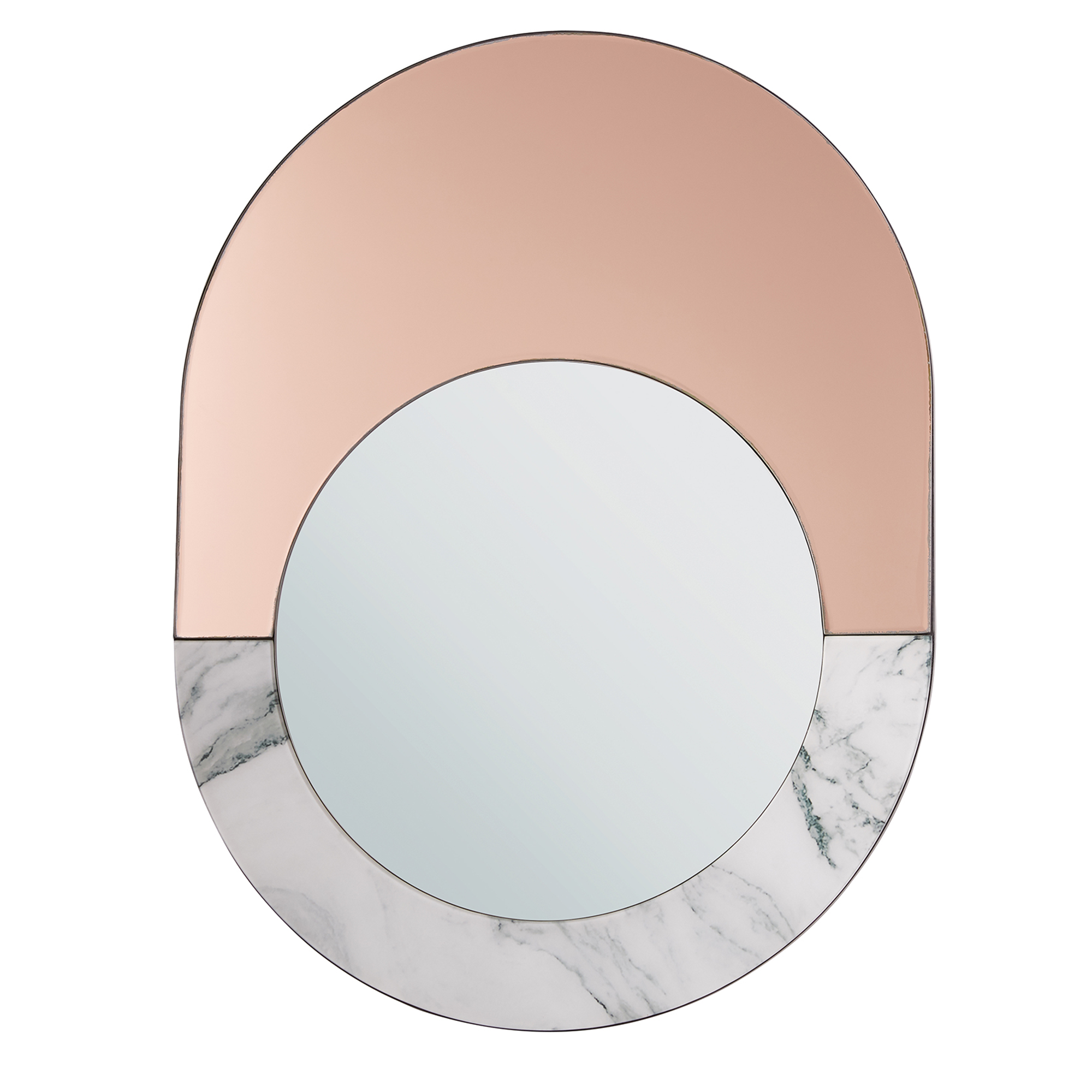 Vægspejl RETY 50 cm 65 cm Sten Rosa guld