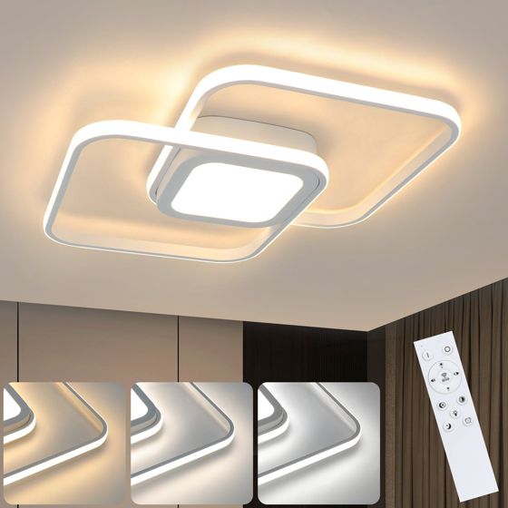NETTLIFE 48W LED loftlampe Hvid metal, dæmpbar moderne Med fjernbetjening Til soveværelse, stue Til køkken, spisestue