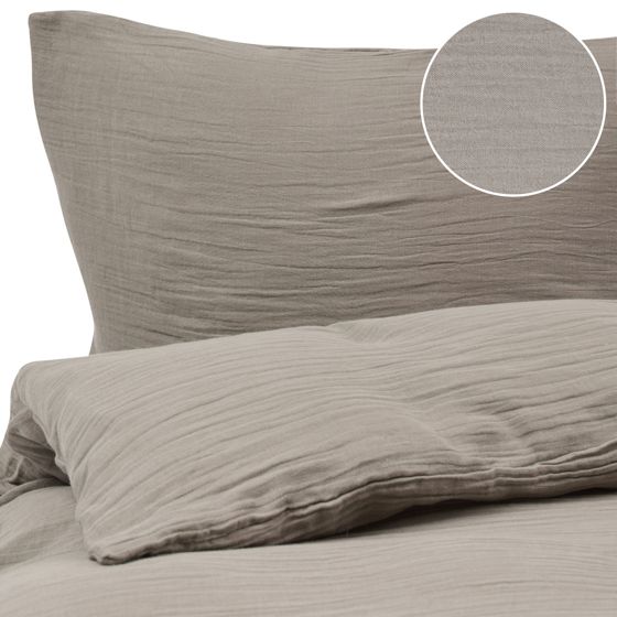 Sengetøj SUMNER 200 x 200 cm Bomuld musselin Brungrå