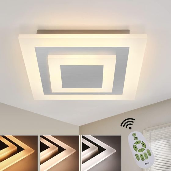 NETTLIFE LED loftlampe: 30 cm stuelampe, 23 W dæmpbar. Køkkenlampe, moderne lampe med fjernbetjening, til soveværelset.