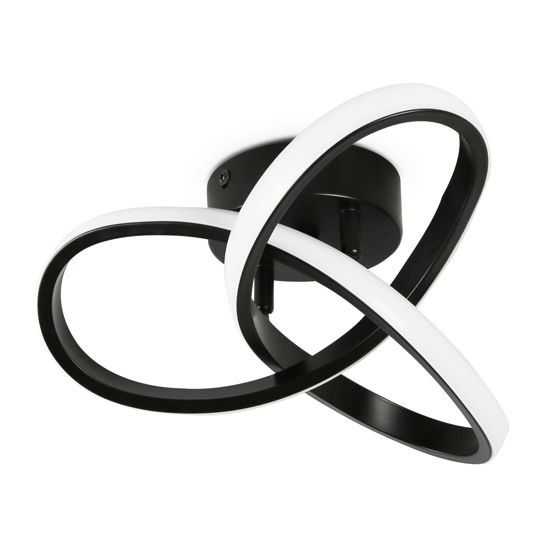 NETTLIFE LED loftlampe, varm hvid, 17W, sort, moderne til køkken, stue og soveværelse, 3000K