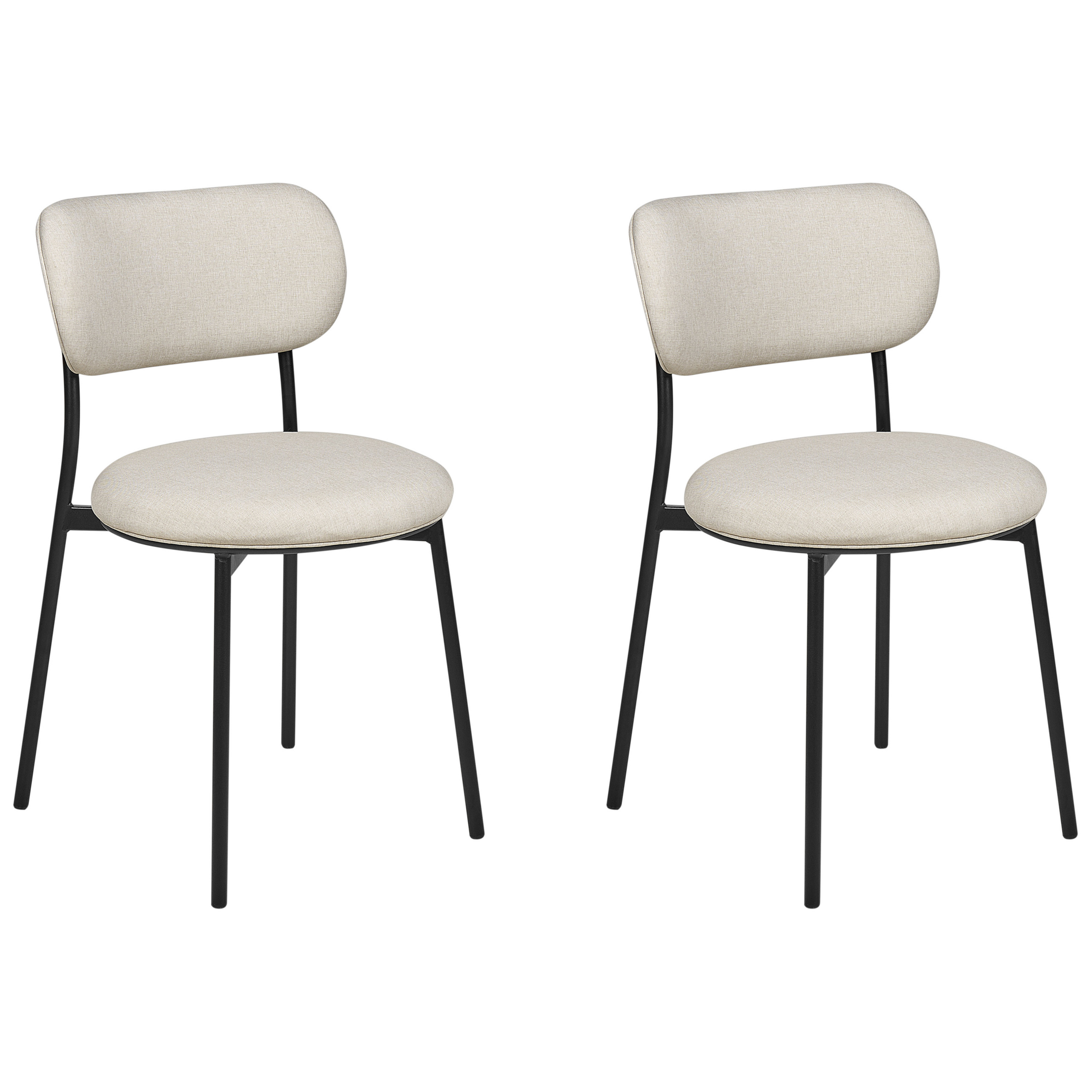 Sæt med 2 spisebordsstole CASEY Lys Beige