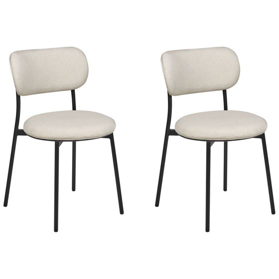 Sæt med 2 spisebordsstole CASEY Lys Beige